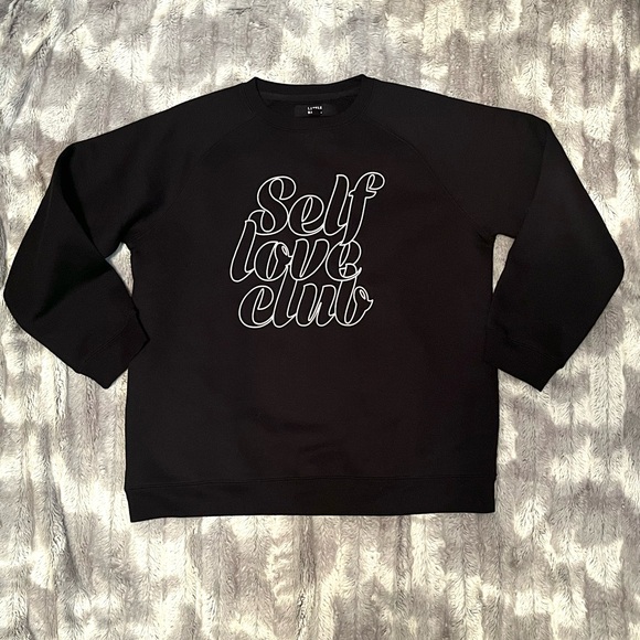 THE SELF LOVE CLUB LITTLE BABES BIG SISTER CREW NECK SWEATSHIRT BLACK Size 10/12 - Picture 2 of 6